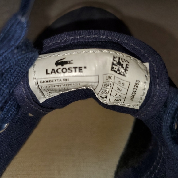 Women's Lacoste Blue Canvas Sneakers - Picture 5 of 5